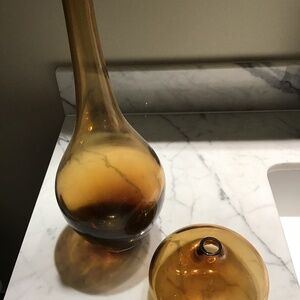 IKEA SALONG Vintage Hand Blown Glass Vase Bundle Amber